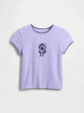 Camiseta infantil con estampado «La pesadilla antes de Navidad» de Tim Burton, de GAP × Disney, con corte entallado