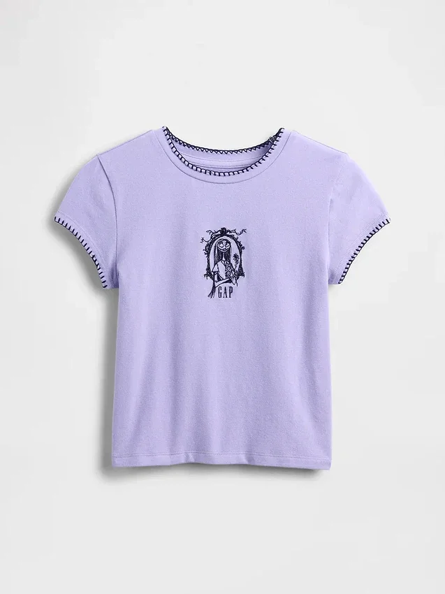 Camiseta infantil con estampado «La pesadilla antes de Navidad» de Tim Burton, de GAP × Disney, con corte entallado