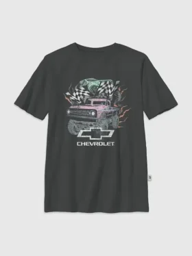 Camiseta infantil con estampado oversize de camiones en tonos pastel de General Motors