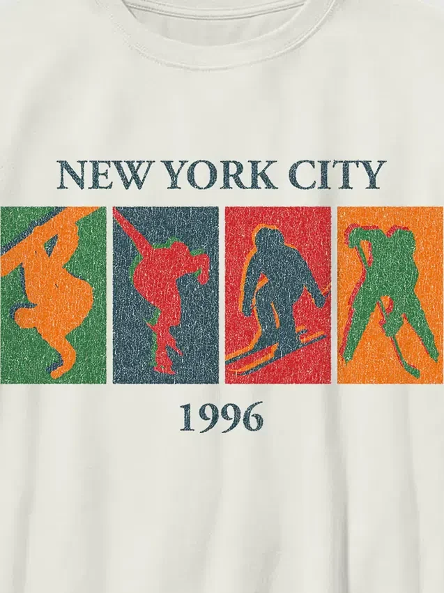 Camiseta infantil con estampado vintage de deportes de invierno
