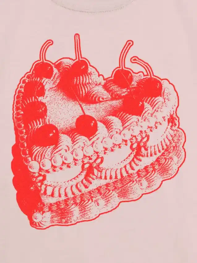 Camiseta infantil con estampado «Vintage Heart Cake»