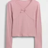 Camiseta infantil con lazo cruzado en el pecho