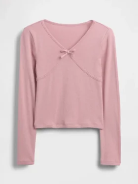 Camiseta infantil con lazo cruzado en el pecho