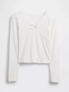 Camiseta infantil con lazo cruzado en el pecho