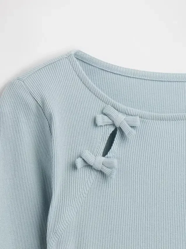 Camiseta infantil con lazo de punto elástico