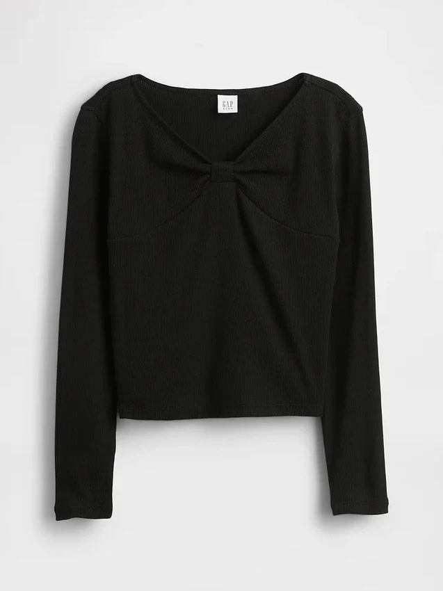 Camiseta infantil con lazo en el cuello