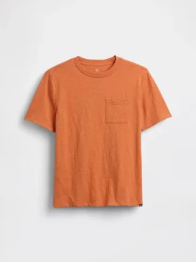 Camiseta infantil de algodón orgánico con bolsillo