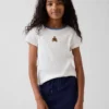 Camiseta infantil de canalé con bordados