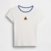 Camiseta infantil de canalé con bordados