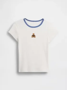 Camiseta infantil de canalé con bordados