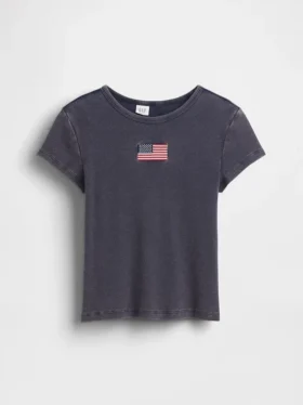 Camiseta infantil de canalé con bordados