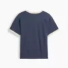 Camiseta infantil de corte holgado con estampado «New York» y cuello y puños de color contrastado