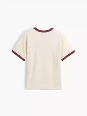 Camiseta infantil de corte holgado con estampado «New York» y cuello y puños de color contrastado