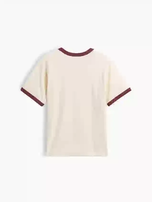 Camiseta infantil de corte holgado con estampado «New York» y cuello y puños de color contrastado