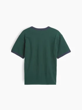 Camiseta infantil de corte holgado con estampado «New York» y cuello y puños de color contrastado