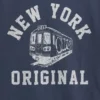 Camiseta infantil de corte holgado con estampado «New York» y cuello y puños de color contrastado