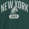 Camiseta infantil de corte holgado con estampado «New York» y cuello y puños de color contrastado