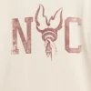 Camiseta infantil de corte holgado con estampado «New York» y cuello y puños de color contrastado