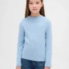 Camiseta infantil de cuello alto acanalado