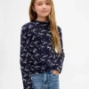 Camiseta infantil de cuello alto acanalado