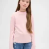 Camiseta infantil de cuello alto acanalado