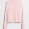Camiseta infantil de cuello alto acanalado