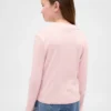Camiseta infantil de cuello alto acanalado