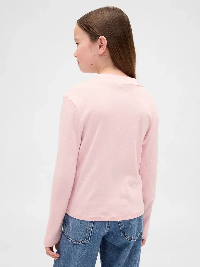 Camiseta infantil de cuello alto acanalado