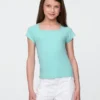 Camiseta infantil de cuello cuadrado