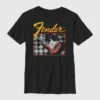 Camiseta infantil de guitarra a cuadros de Fender