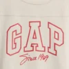 Camiseta infantil de jersey de algodón grueso con logo y costuras, corte oversize