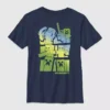 Camiseta infantil de Minecraft con el diseño «Steve y Alex contra los mobs»