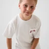 Camiseta infantil de punto de algodón grueso con corte holgado y Gap Logo