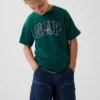 Camiseta infantil de punto de algodón grueso con corte holgado y Gap Logo