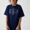 Camiseta infantil de punto de algodón grueso con corte holgado y Gap Logo