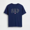 Camiseta infantil de punto de algodón grueso con corte holgado y Gap Logo