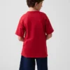 Camiseta infantil de punto de algodón grueso con corte holgado y Gap Logo