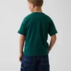Camiseta infantil de punto de algodón grueso con corte holgado y Gap Logo