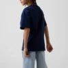 Camiseta infantil de punto de algodón grueso con corte holgado y Gap Logo