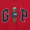 Camiseta infantil de punto de algodón grueso con corte holgado y Gap Logo