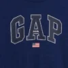Camiseta infantil de punto de algodón grueso con corte holgado y Gap Logo