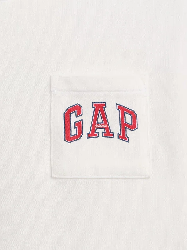 Camiseta infantil de punto de algodón grueso con corte holgado y Gap Logo