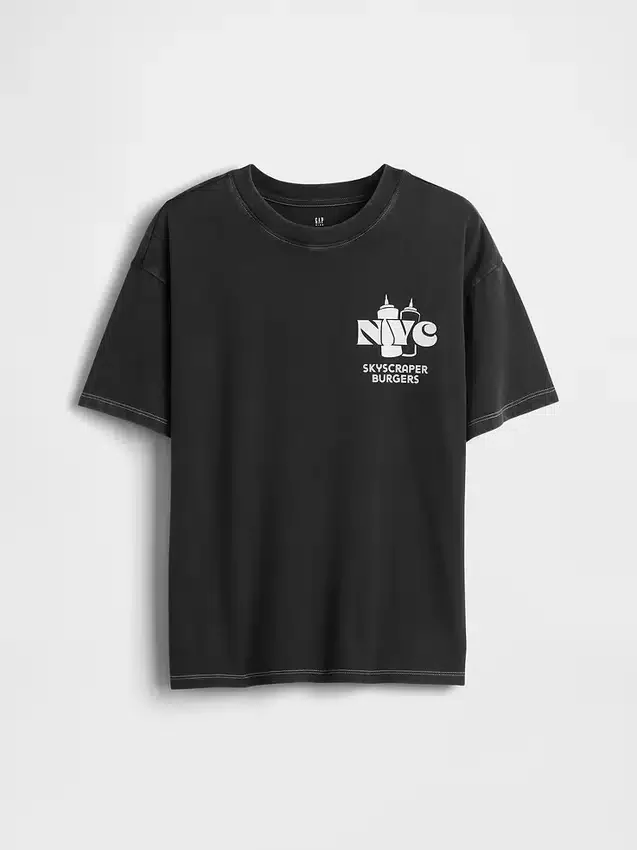 Camiseta infantil holgada con estampado