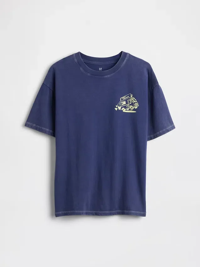 Camiseta infantil holgada con estampado