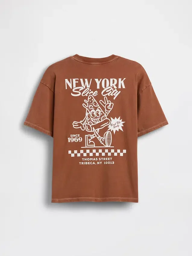 Camiseta infantil holgada con estampado