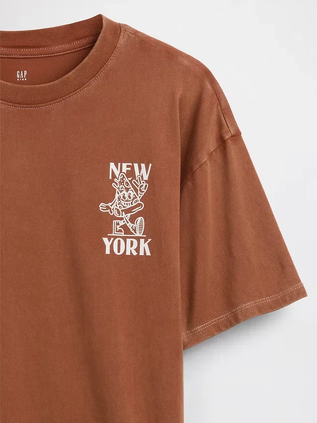 Camiseta infantil holgada con estampado