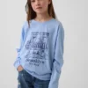 Camiseta infantil holgada con estampado gráfico