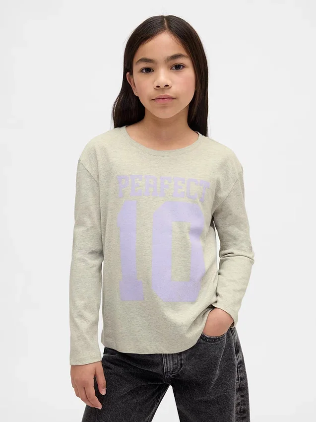 Camiseta infantil holgada con estampado gráfico