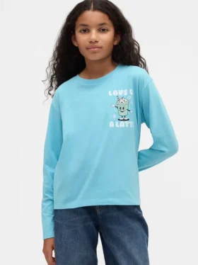 Camiseta infantil holgada con estampado gráfico
