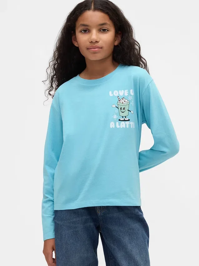 Camiseta infantil holgada con estampado gráfico